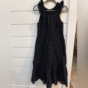 J. Crew Black Eyelet Midi Dress
Size 8